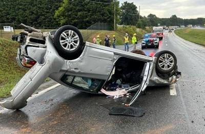 Concord Volunteer Fire Department assists flipped vehicle occupants on Rt. 460