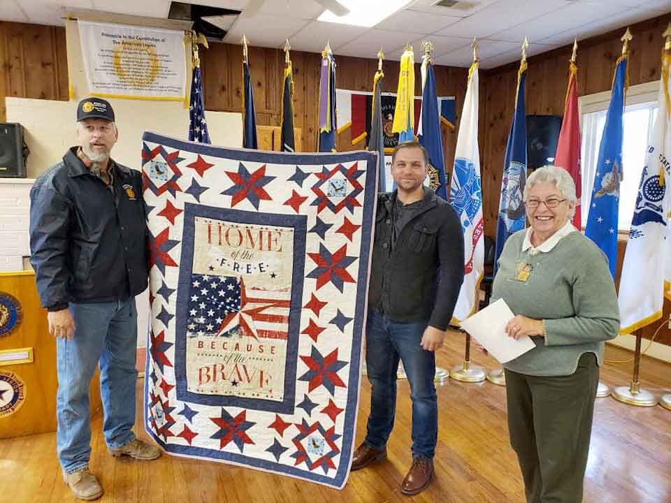Donna McCain gives Quilts of Valor